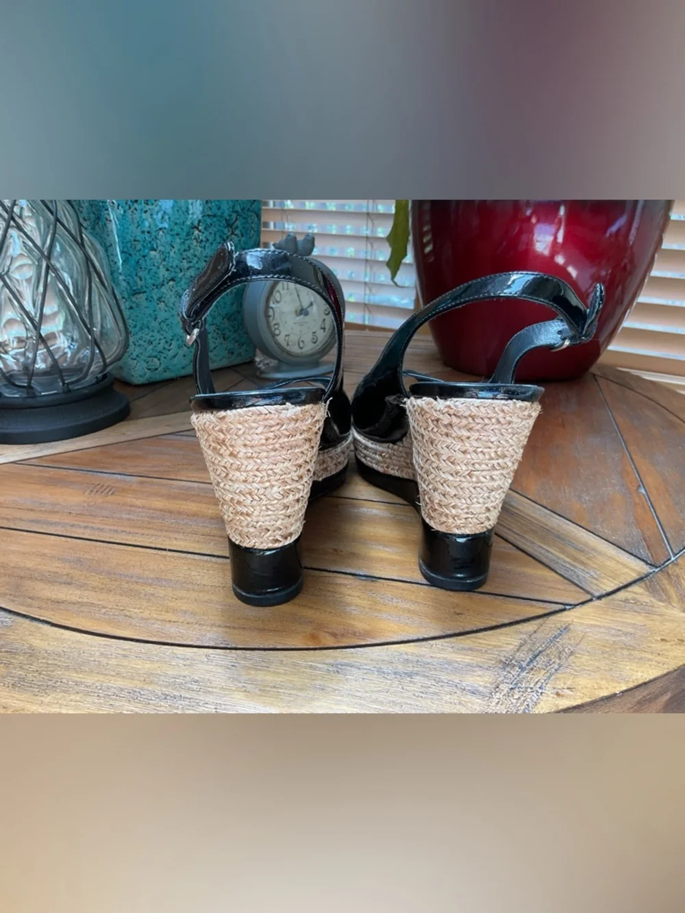 Stuart Weitzman black & espadrille heels. EUC.
